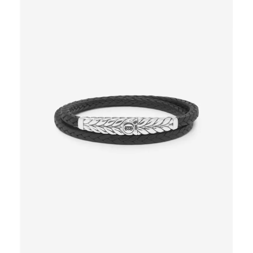 Buddha to Buddha Armband Barbara Dubbel Leer Zwart Fashion