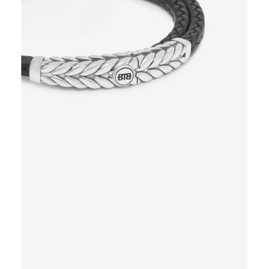 Buddha to Buddha Armband Barbara Dubbel Leer Zwart Fashion