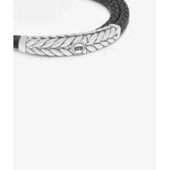 Buddha to Buddha Armband Barbara Dubbel Leer Zwart Fashion