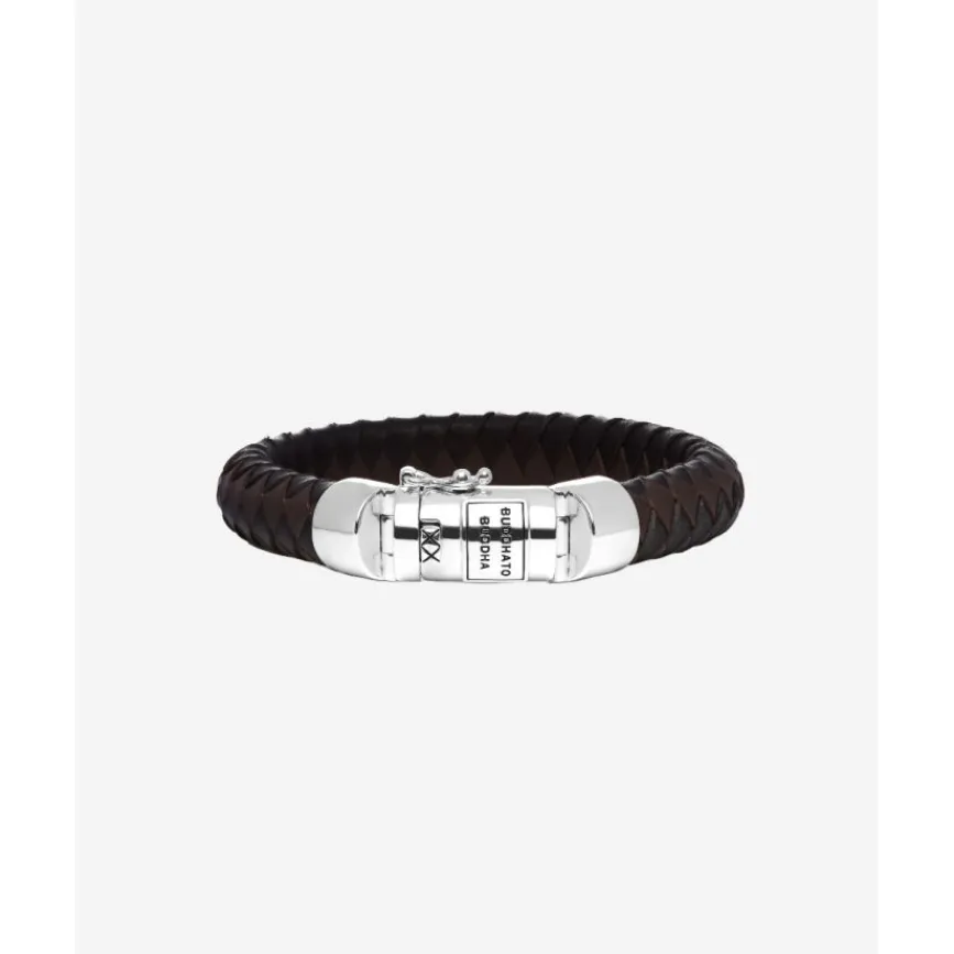 Buddha to Buddha Armband Ben Leer Zwart & Bruin Online