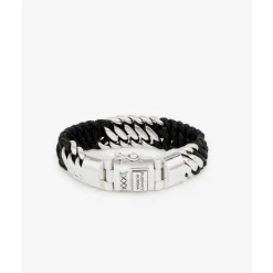 Buddha to Buddha Armband Ben Mix Zilver Leer Zwart Outlet