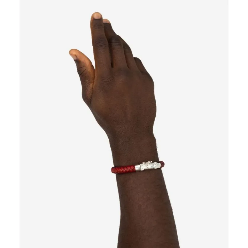 Buddha to Buddha Armband Ben Small Leer Rood Outlet