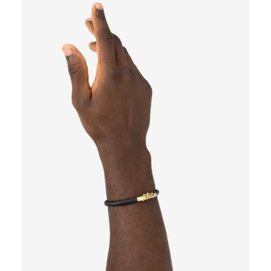 Buddha to Buddha Armband Bennett leer Goud 18kt Sale