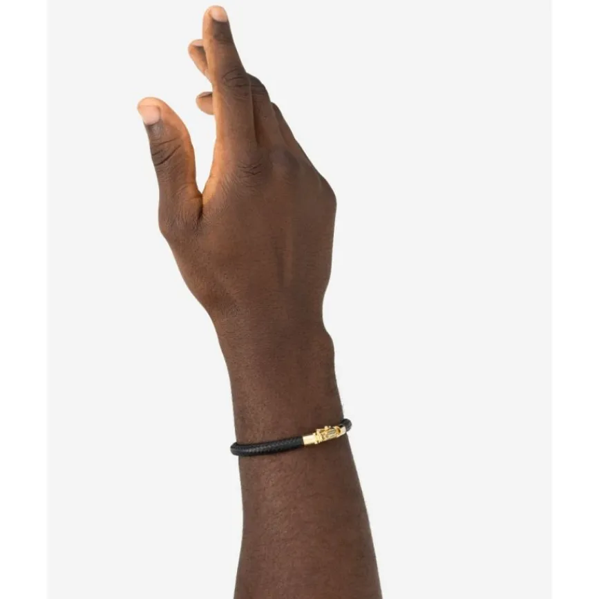 Buddha to Buddha Armband Bennett leer Goud 18kt Sale