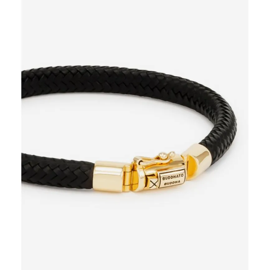 Buddha to Buddha Armband Bennett leer Goud 18kt Sale