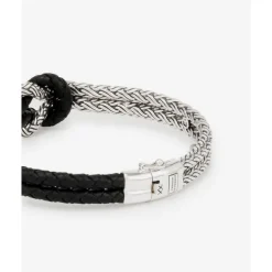 Buddha to Buddha Armband Katja Knot Mix Zilver/Leer Zwart Hot
