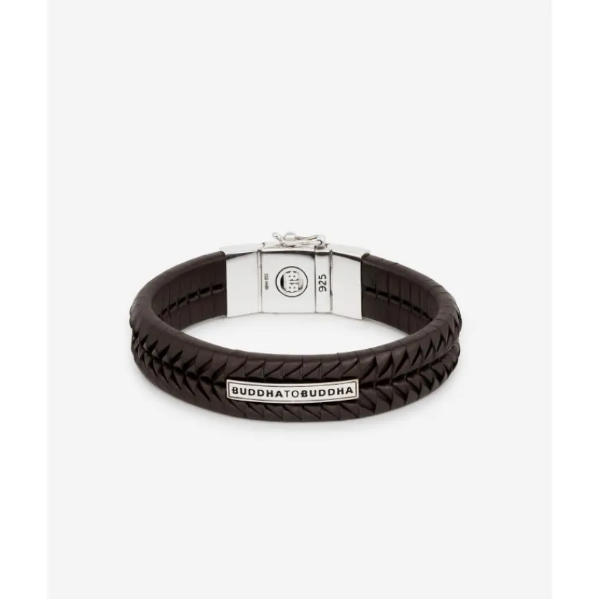 Buddha to Buddha Armband Komang Leer Bruin Online