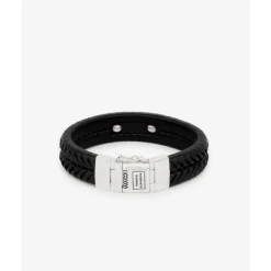 Buddha to Buddha Armband Komang Leer Zwart Fashion