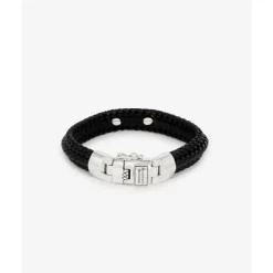 Buddha to Buddha Armband Nurul Small Leer Zwart Clearance