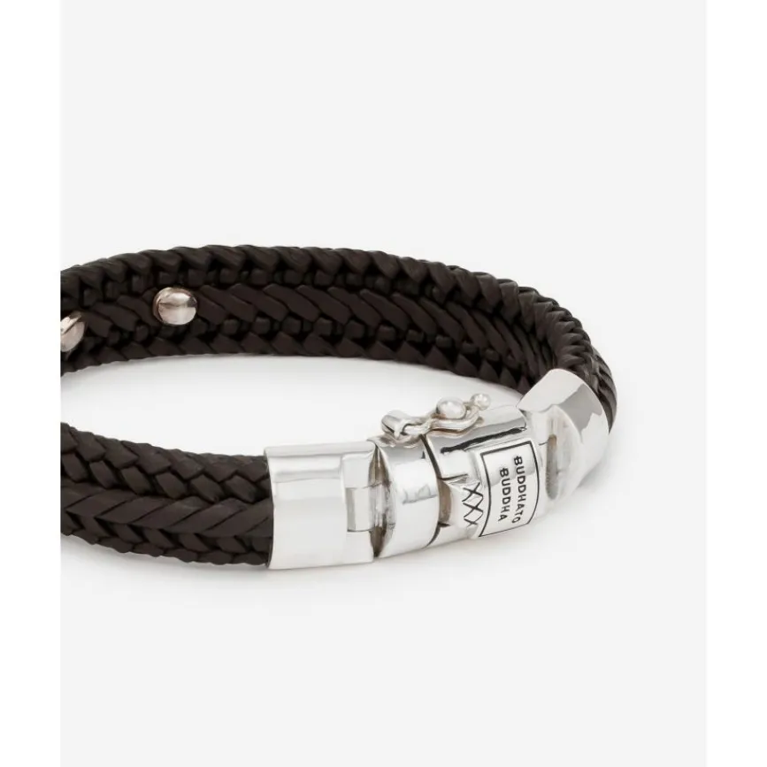 Buddha to Buddha Armband Nurul Small Leer Bruin New