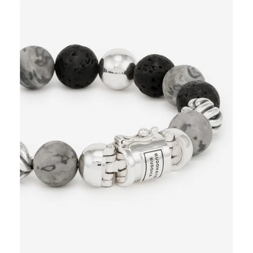 Buddha to Buddha Armband Spirit Bead Mix Grijs Picasso Jaspis Online