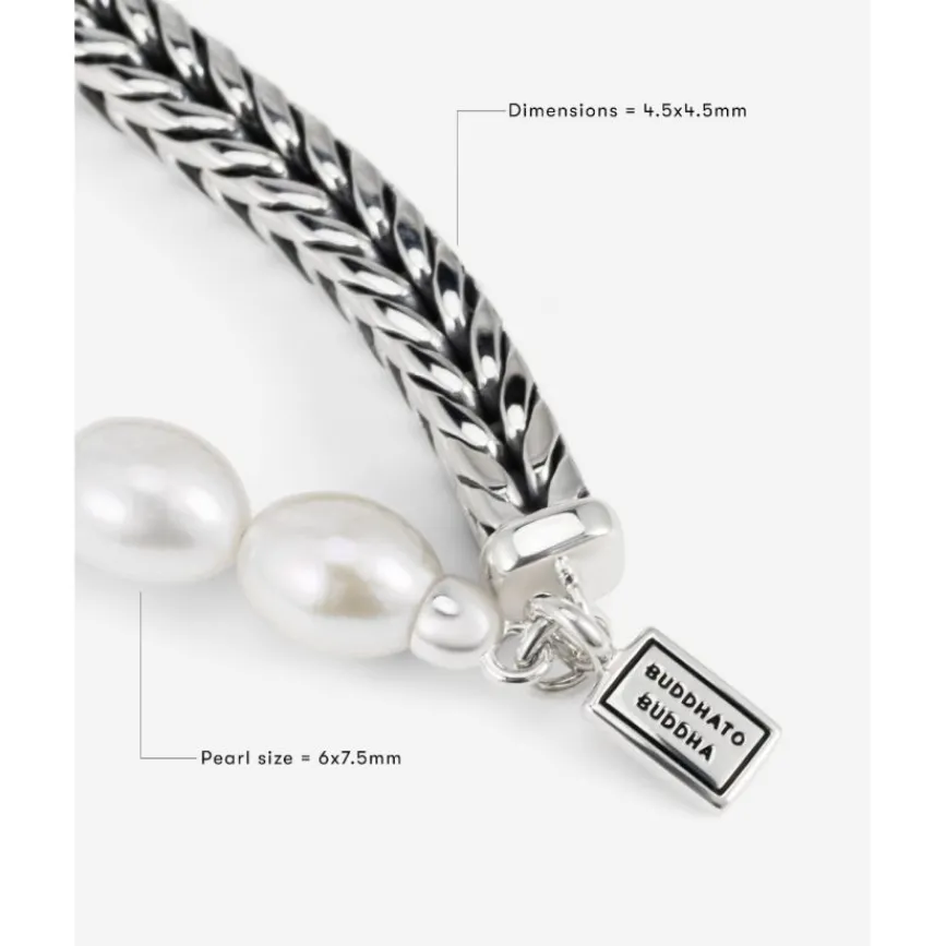 Buddha to Buddha Barbara XS Parel Armband Zilver Fashion