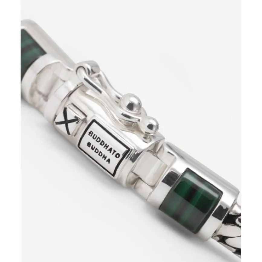 Buddha to Buddha Ben Mini Gemstone Armband Zilver Malachiet Fashion