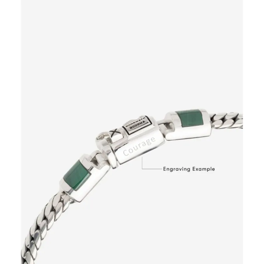 Buddha to Buddha Ben Mini Gemstone Armband Zilver Malachiet Fashion
