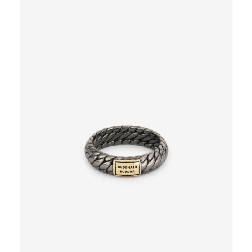Buddha to Buddha Ben XS Ring Black Rhodium Shine Goud 14kt Clearance
