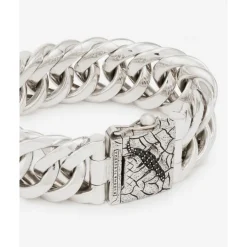 Buddha to Buddha Chain Groot Zwart Spinel Limited Armband Zilver Sale