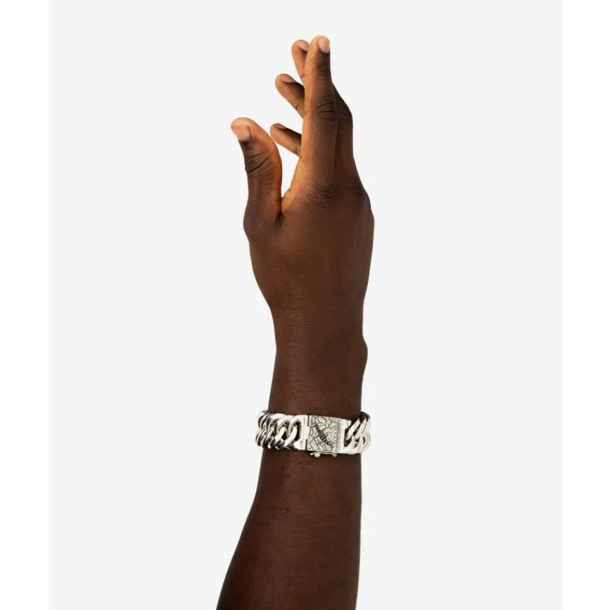 Buddha to Buddha Chain Groot Zwart Spinel Limited Armband Zilver Sale