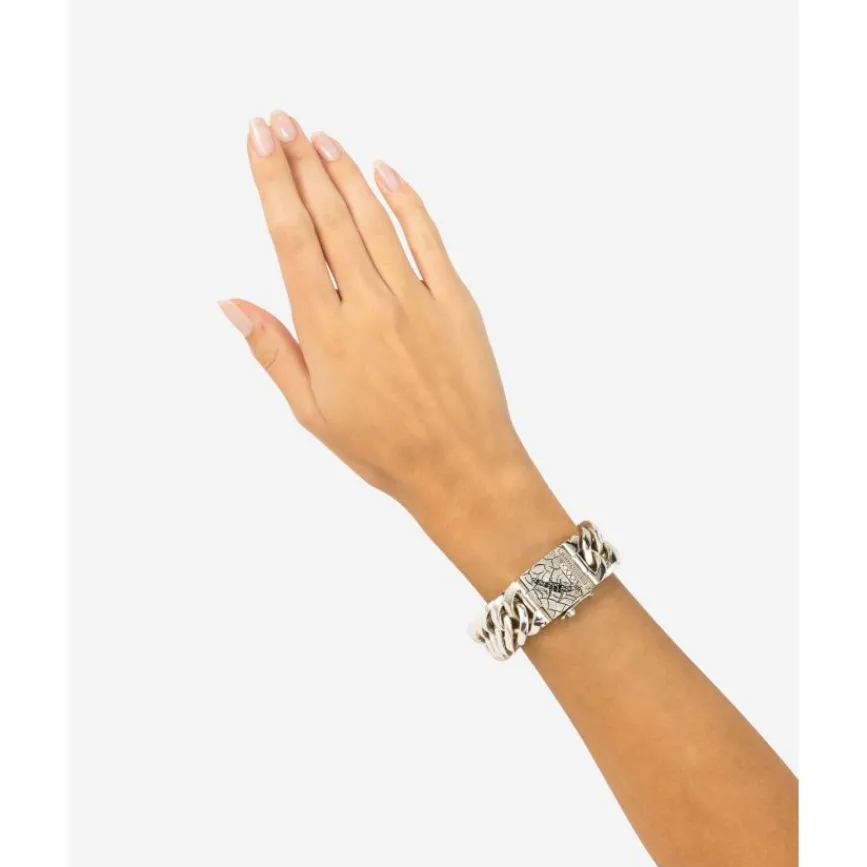 Buddha to Buddha Chain Groot Zwart Spinel Limited Armband Zilver Sale