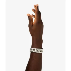 Buddha to Buddha Chain Groot Zwart Spinel Limited Armband Zilver Sale