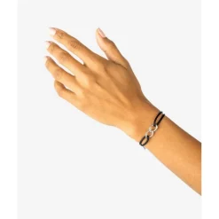 Buddha to Buddha Chain XS Koord Armband Zilver Zwart Fashion