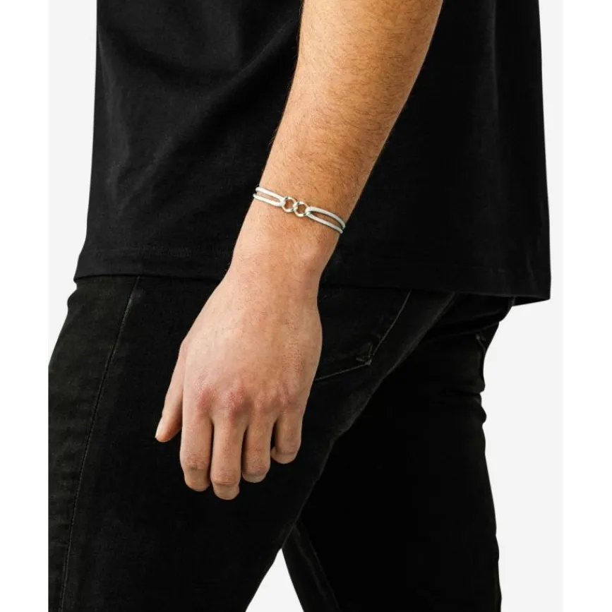 Buddha to Buddha Chain XS Koord Armband Zilver Grijs Clearance