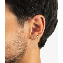 Buddha to Buddha Dubbel Hart Studs Single Piece Zilver Outlet