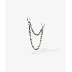 Buddha to Buddha Dubbele Chain Oorbel Connector Zilver Single Piece Outlet