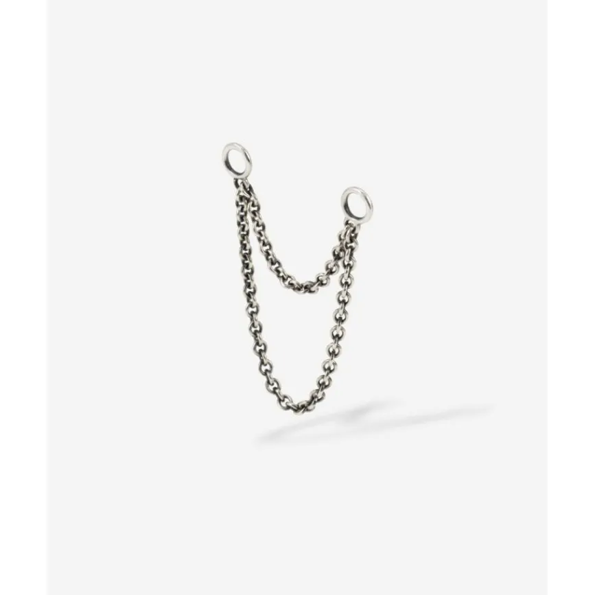 Buddha to Buddha Dubbele Chain Oorbel Connector Zilver Single Piece Outlet