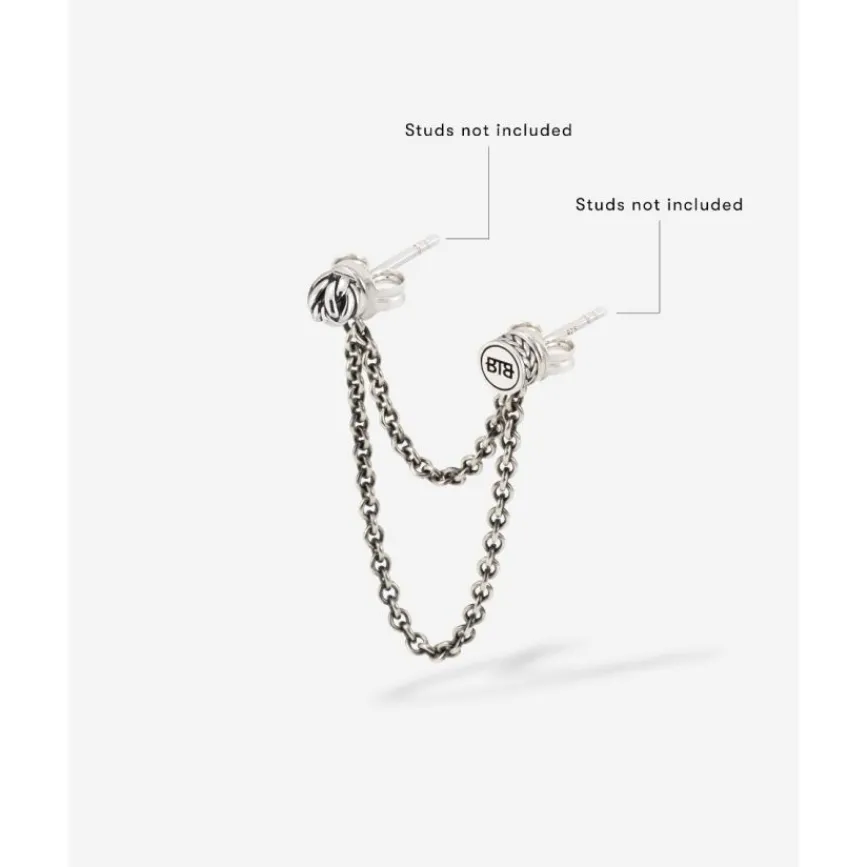 Buddha to Buddha Dubbele Chain Oorbel Connector Zilver Single Piece Outlet