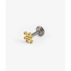 Buddha to Buddha Endless Knot Knopje Flatback 14kt Single Piece Clearance
