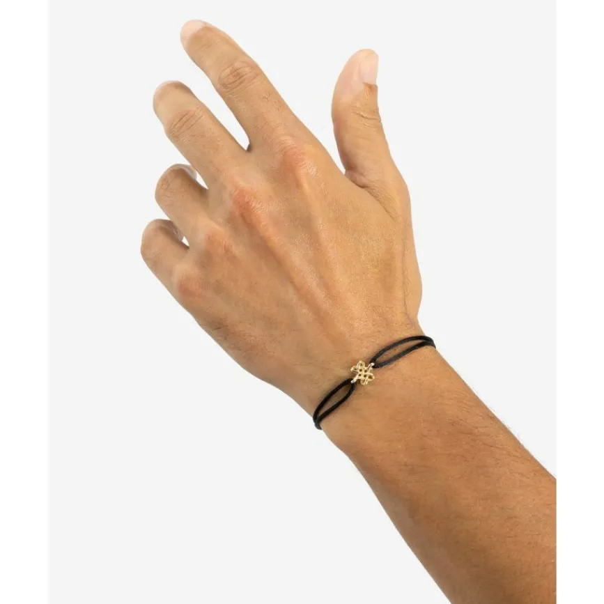 Buddha to Buddha Endless Knot Koordarmband Goud 14kt Zwart Discount