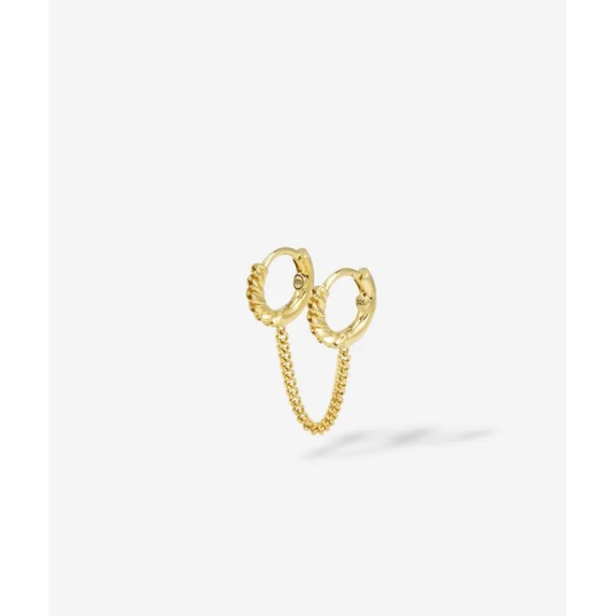 Buddha to Buddha Nathalie Hoops Dubbel Gelinkt Verguld Zilver Single Piece Hot