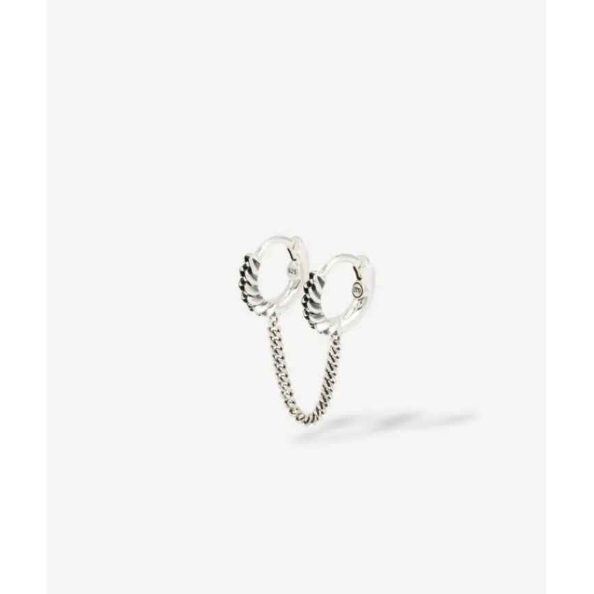 Buddha to Buddha Nathalie Hoops Dubbel Gelinkt Zilver Single Piece Clearance