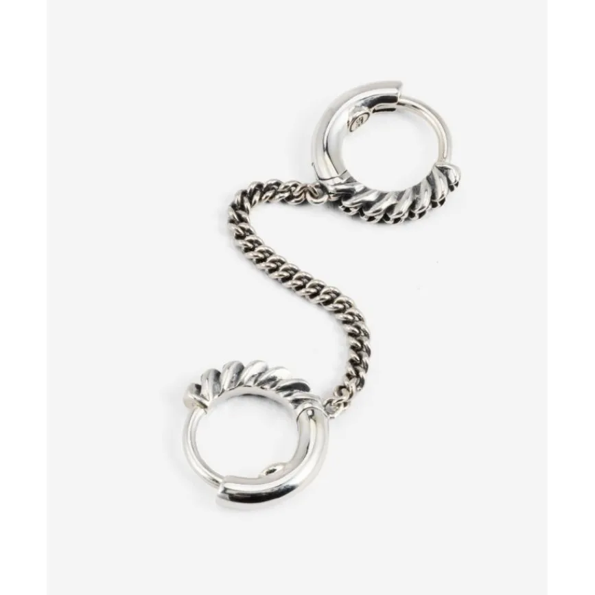 Buddha to Buddha Nathalie Hoops Dubbel Gelinkt Zilver Single Piece Clearance