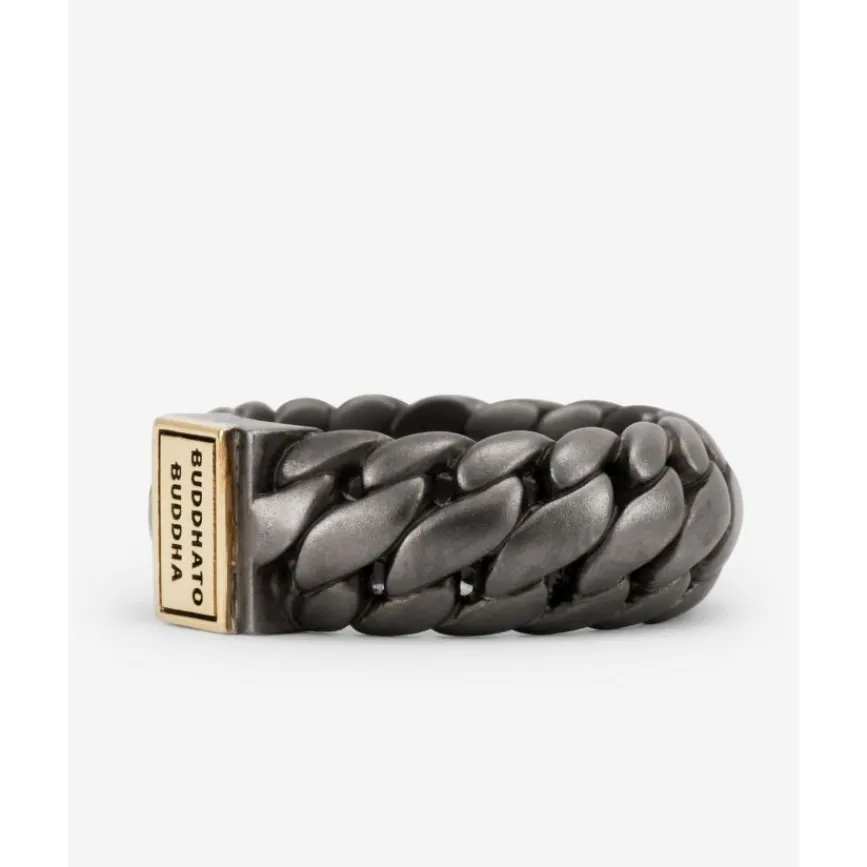 Buddha to Buddha Ring Ben Small Zwart Rhodium Goud 14kt Outlet