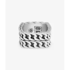 Buddha to Buddha Ring Esther Dubbel Limited Zwart Spinel Zilver Goud 14kt Sale