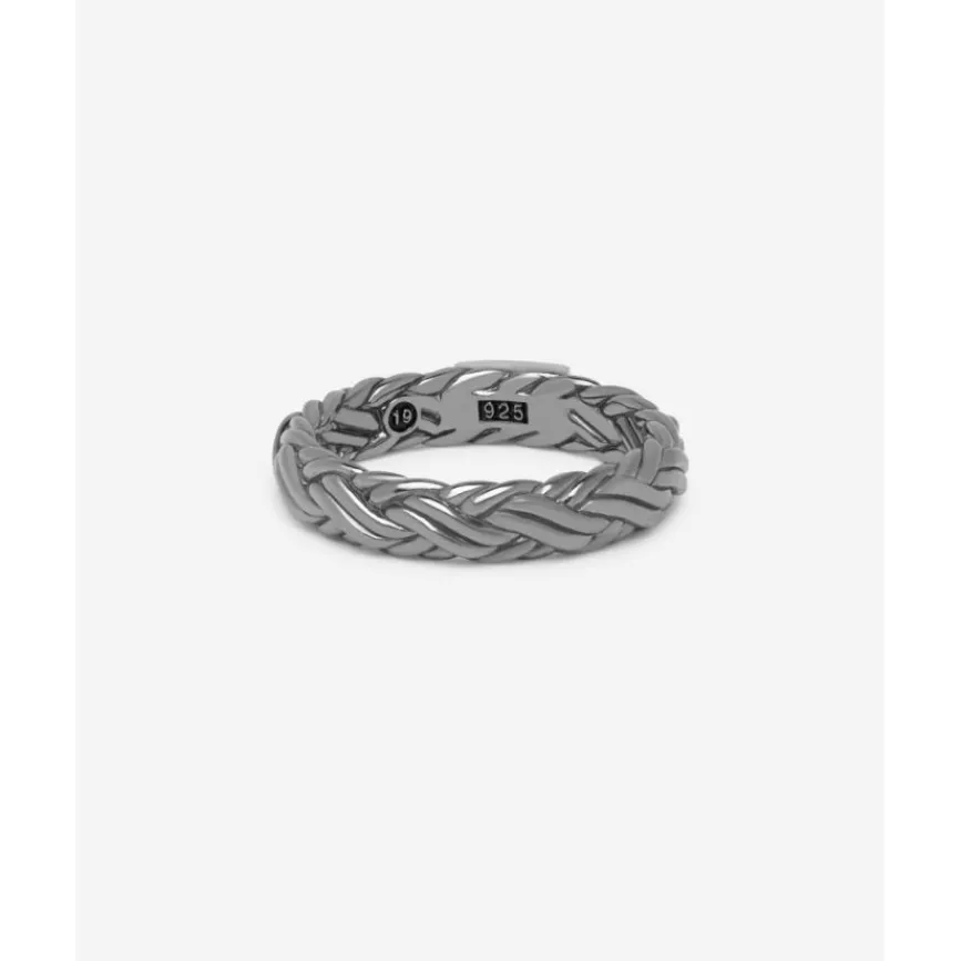 Buddha to Buddha Ring Katja XS Zwart Rhodium Shine Zilver Online